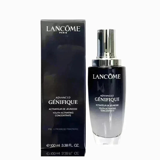 Lancème Genifique Youth Activating Serum bottle on a white background